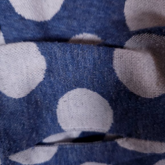 Betabrand Blue Polka Dot Cowl Neck Pullover Tunic Hoodie Large Made in USA - Picture 10 of 16
